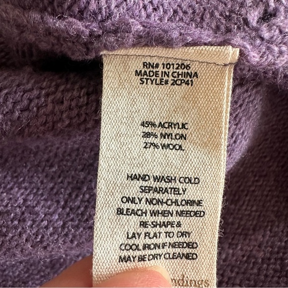 Soft Surroundings Wool Blend Knit Purple Sweater M - Picture 11 of 11